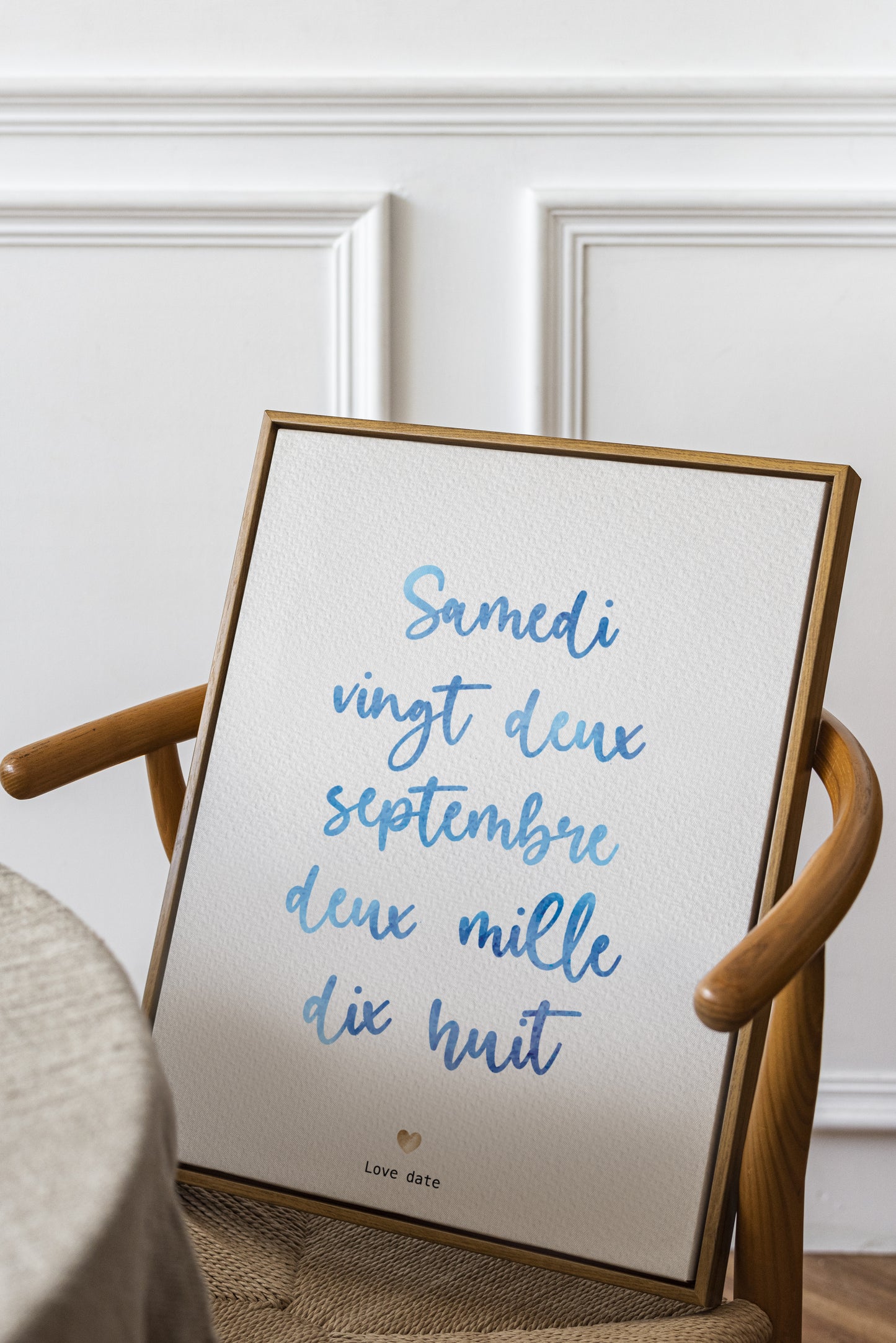 Affiche date calligraphiée aquarelle - personnalisée