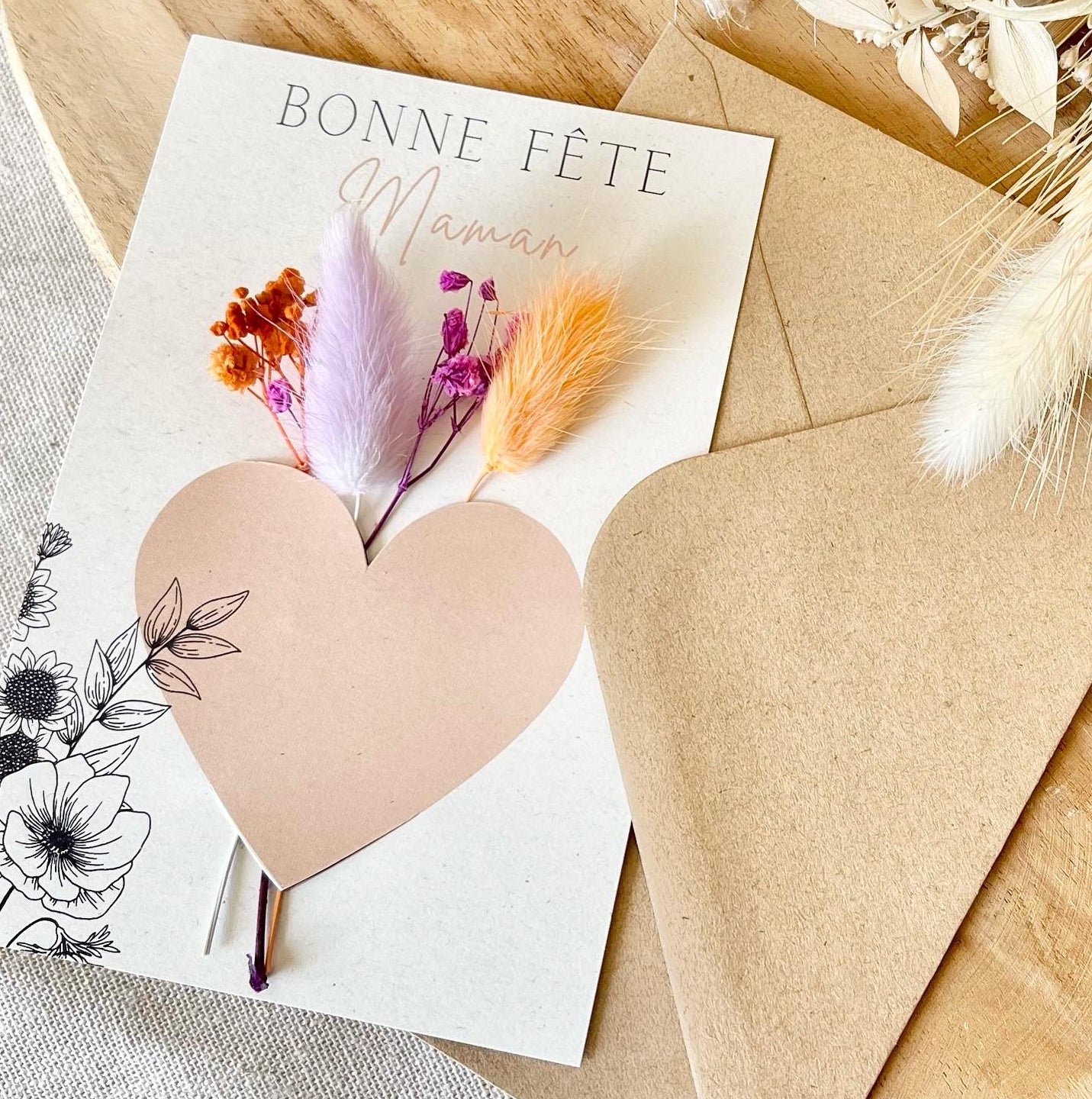 Carte fleurie Bonne fête maman