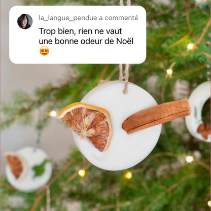 Coffret de 6 boules de noël parfumées - senteurs sapin de noël & pain d'épices