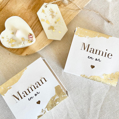 Coffret bougie maman en or
