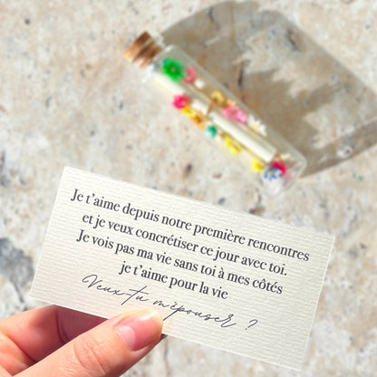 Fiole Messagère – Annonce & Message Personnalisé